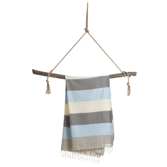 TOWEL TO GO Palermo Hammam Towel Blue/Black, With Recycled Gift Box 4 TOWEL TO GO Palermo Hammam Towel Blue/Black, With Recycled Gift Box – Bild 2